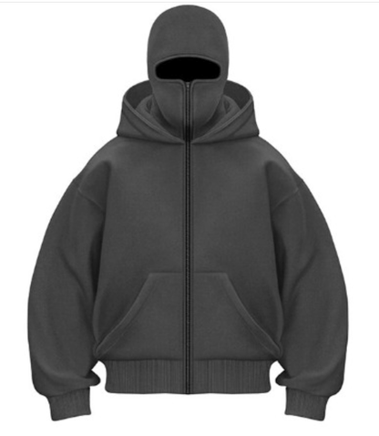 Knud™ | Ensfarvet sweatshirt med balaclava