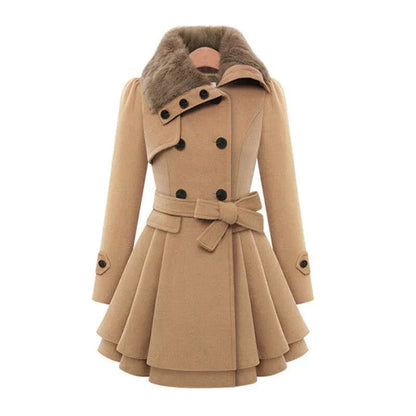 Yena | Trench Schicker con pelliccia vegana 