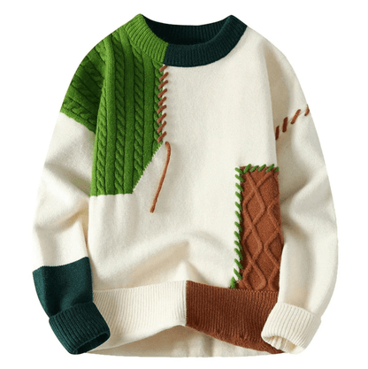 Casper | Sweater med patchwork-design til mænd